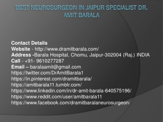 Best Neurosurgeon in Jaipur Specialist Dr. Amit Barala