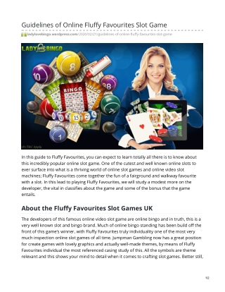 Guidelines of Online Fluffy Favourites Slot Game