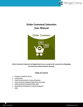 Magento 2 Order Comments Extension