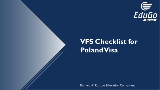 Poland VFS Checklist By Edugo Abroad