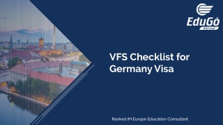 Germany VFS Checklist By Edugo Abroad