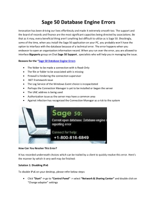 Sage 50 Database Engine Errors 18008166849