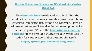 Home Exterior Pressure Washed Anaheim Hills CA