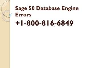 Database Engine Reported An Error - Sage 50