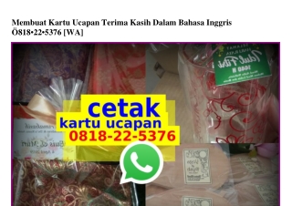 Membuat Kartu Ucapan Terima Kasih Dalam Bahasa Inggris 08I8225376[wa]