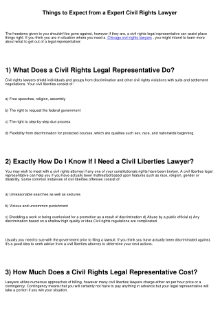 Things to Get out of a Specialist Civil Rights Legal Representative