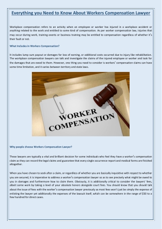 Everything you Need to Know About Workers Compensation Lawyer