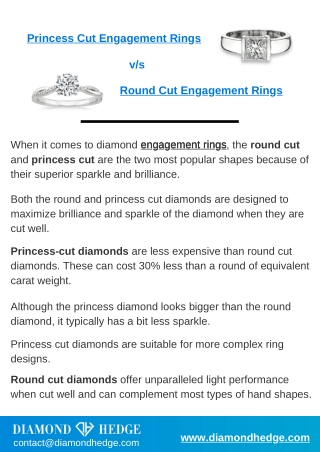 Princess Cut Diamonds vs Round Cut Diamonds