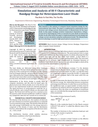 Simulation and Analysis of III V Characteristic and Bandgap Design for Heterojunction Laser Diode