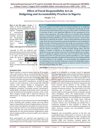 Effect of Fiscal Responsibility Act on Budgeting and Accountability Practice in Nigeria
