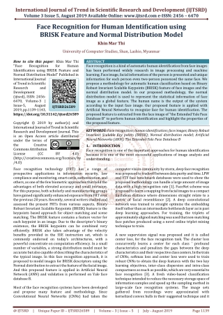 Face Recognition for Human Identification using BRISK Feature and Normal Distribution Model