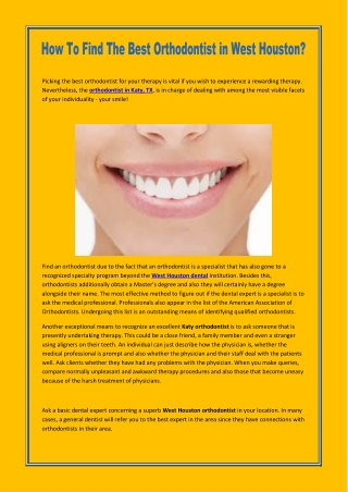 How To Find The Best Orthodontist in West Houston?