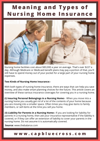 Meaning and Types of Nursing Home Insurance