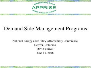 Demand Side Management Programs