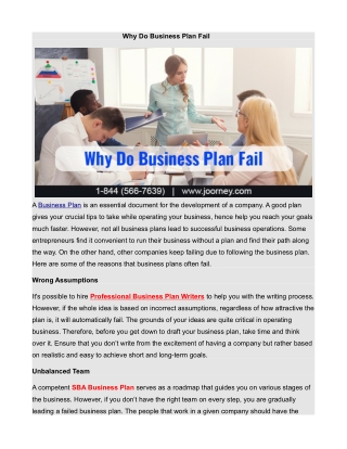 Why Do Business Plan Fail