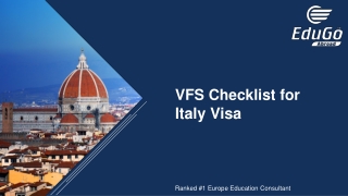 Italy VFS Checklist By Edugo Abroad