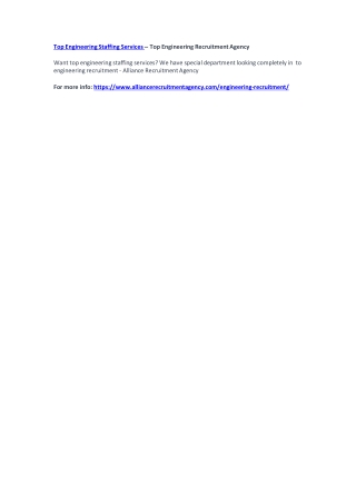Top Engineering Staffing Services – Top Engineering Recruitment Agency