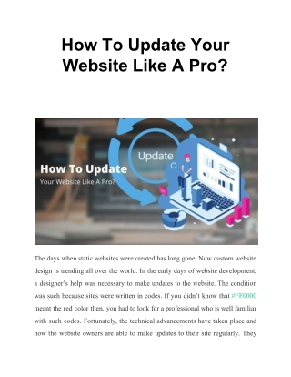How To Update Your Website Like A Pro?