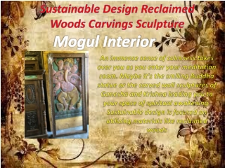 Sustainable Design Reclaimed Woods Carvings Sculpture