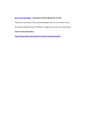 Best Laravel Developer – Dedicated Laravel Programmers For Hire