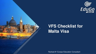 Malta VFS Checklist By Edugo Abroad