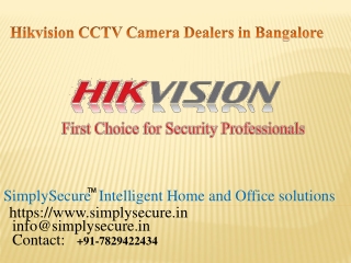 Hikvision CCTV Camera Dealers in Bangalore +91-7829422434