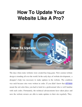How To Update Your Website Like A Pro?