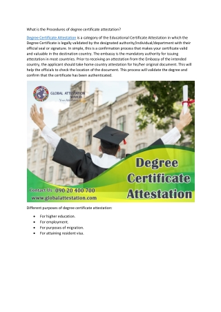 What is the Procedures of degree certificate attestation?