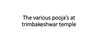 The various pooja’s at trimbakeshwar temple