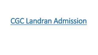 CGC Landran Admissions