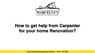 How to get help from Carpenter for your home Renovation