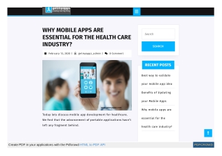 Why mobile apps are essential for the health care industry