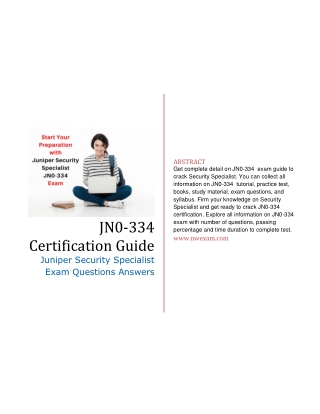 Juniper Security Specialist (JN0-334): Latest Questions Answers and Exam Guide