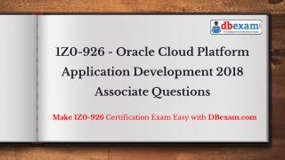 1Z0-926 - Oracle Cloud Platform Application Development 2018 Associate Questions