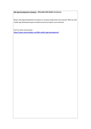 b2b App Development Company - Affordable B2B Mobile Commerce