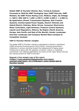 Global IGBT & Thyristor Market, Size, Trends & Analysis - Forecasts to 2026