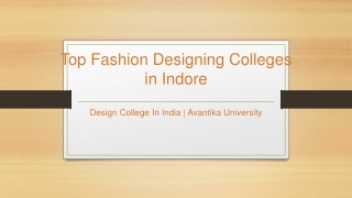 Top Fashion Designing Colleges in Indore - Avantika University