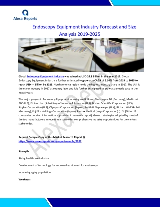 Endoscopy Equipment Industry Forecast and Size Analysis 2019-2025