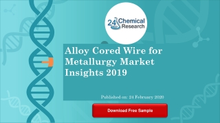 Alloy Cored Wire for Metallurgy Market Insights 2019