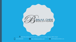 Balaji Chem Solutions - Our Products and Services