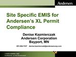 Site Specific EMIS for Andersen s XL Permit Compliance