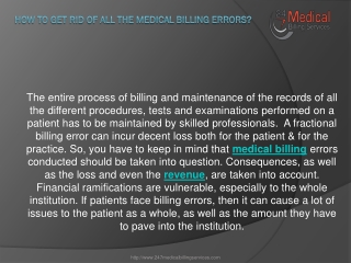 How to get rid of all the Medical Billing Errors?