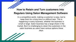 How to Retain and Turn customers into Regulars Using Salon Management Software