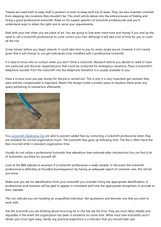 Locksmith professional Suggestions Completely From The Industry's Greatest