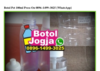 Botol Pet 100ml Press On 089614993025[wa]