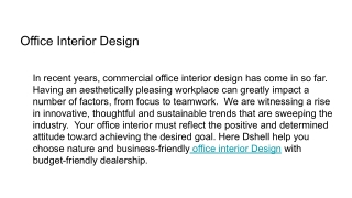 Office interior design