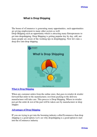 What is Drop Shipping?