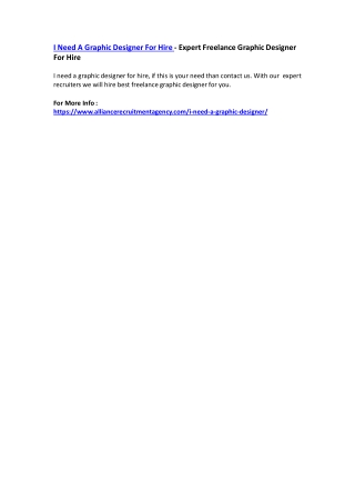 I Need A Graphic Designer For Hire - Expert Freelance Graphic Designer For Hire