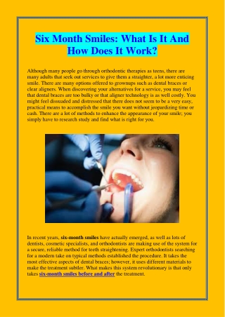 Six Month Smiles What Is It And How Does It Work