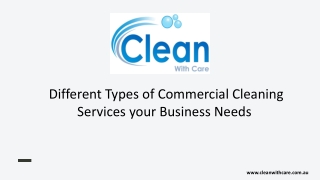 Different Types of Commercial Cleaning Services your Business Needs